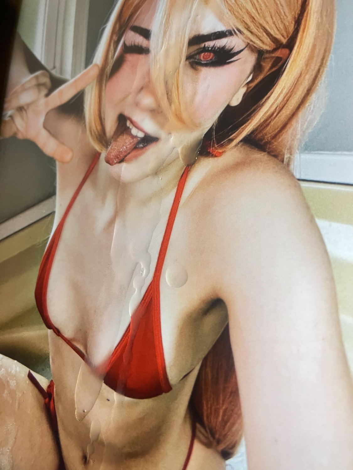 power cosplay chainsaw man cum /sop tribute #FdoeeWF8